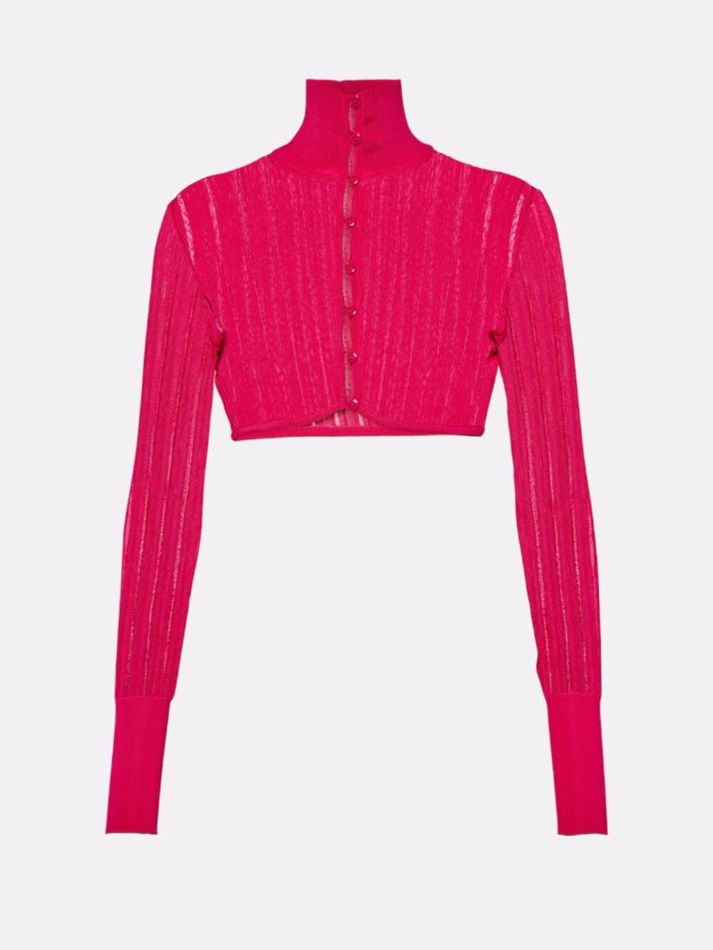 Alaïa Crinoline Cropped Cardigan Bougainvillea Pink Size FR 40 US 8 NEW NWT